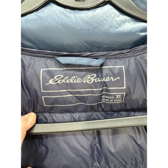 Eddie Bauer 650 FP StratusTherm Down Vest Womens XL Blue Puffer Full Zip NEW - Picture 8 of 11